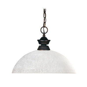 Riviera - 1 Light Pendant in Billiard Style - 14 Inches Wide by 11 Inches High