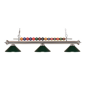 Shark - 3 Light Island/Billiard in Billiard Style - 16 Inches Wide by 15 Inches High - 1222233