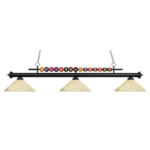 Shark - 3 Light Island/Billiard in Billiard Style - 16 Inches Wide by 15 Inches High - 1222186