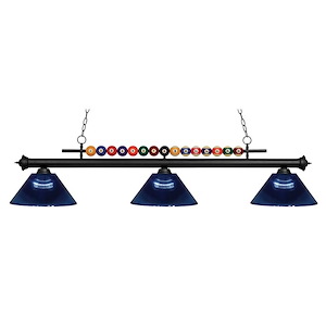 Shark - 3 Light Island/Billiard in Billiard Style - 16 Inches Wide by 15 Inches High - 1222187