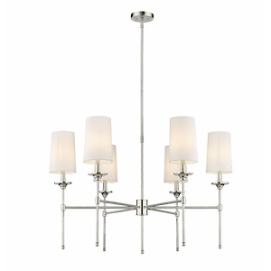 Emily - 6 Light Chandelier In Traditional Style-25.5 Inches Tall and 38 Inches Wide - 1287736