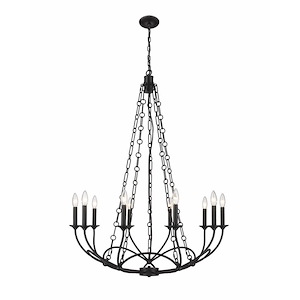 Arabella - 10 Light Chandelier In Industrial Style-44 Inches Tall and 33 Inches Wide - 1283224