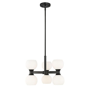 Artemis - 6 Light Chandelier In Mid-Century Modern Style-12.75 Inches Tall and 18 Inches Wide - 1298329
