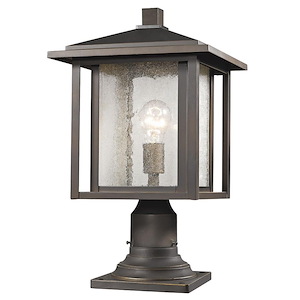 Aspen - 1 Light Outdoor Pier Mount Lantern in Urban Style - 11 Inches Wide by 18.25 Inches High - 1222807