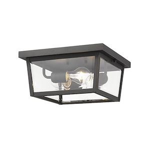 Beacon - 3 Light Outdoor Flush Mount in Transitional Style - 12 Inches Wide by 6 Inches High - 856778
