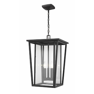 Seoul - 3 Light Outdoor Chain Mount Lantern in Craftsman Style - 14 Inches Wide by 21.25 Inches High - 856891