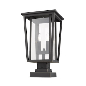 Seoul - 2 Light Outdoor Post Mount Lantern in Craftsman Style - 11.25 Inches Wide by 20.75 Inches High - 1222938