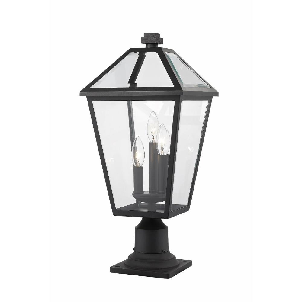 Talbot - 3 Light Outdoor Pier Mount Light In Transitional Style-22 Inches Tall and 10 Inches Wide