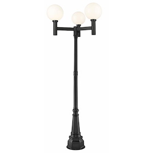 Laurent - 3 Light Outdoor Post Mount Light with Opal Glass In Modern Style-107.5 Inches Tall and 39 Inches Wide - 1283272