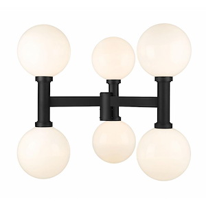 Laurent - 6 Light Outdoor Post Mount Light with Opal Glass In Modern Style-34.5 Inches Tall and 39 Inches Wide - 1283274