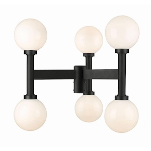 Laurent - 6 Light Outdoor Post Mount Light with Opal Glass In Modern Style-27 Inches Tall and 30 Inches Wide - 1283279