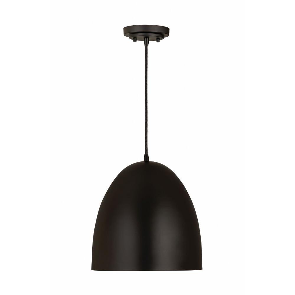 Z-Lite - 6012P12-SBK - Z Studio - 1 Light Dome Pendant in