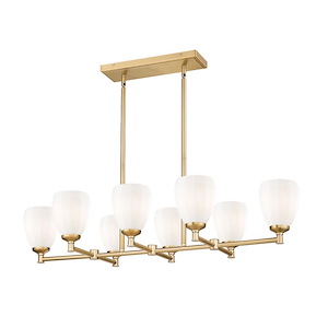 Oren  - 8 Light Linear Chandelier-8.25 Inch Tall and 17.5 Inch Wide - 1374902
